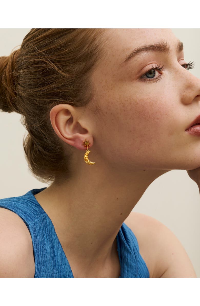 Ottoman Hands Star and Moon Drop Earrings, Alternate, color, 