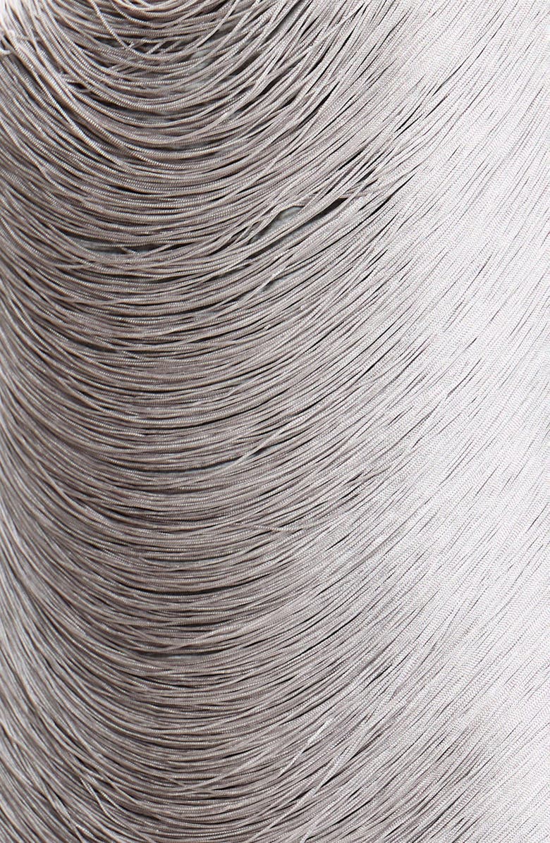 JADED LONDON Marl Fringe Open Back Minidress, Alternate, color, Silver