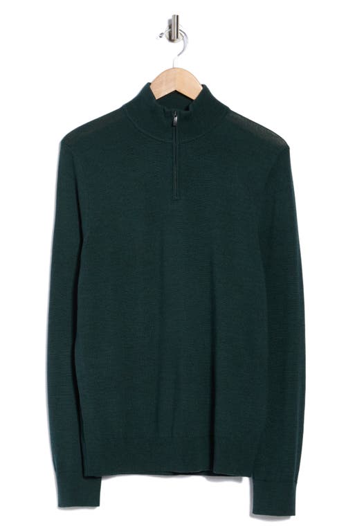 Nordstrom Washable Merino Wool Quarter Zip Sweater In Green