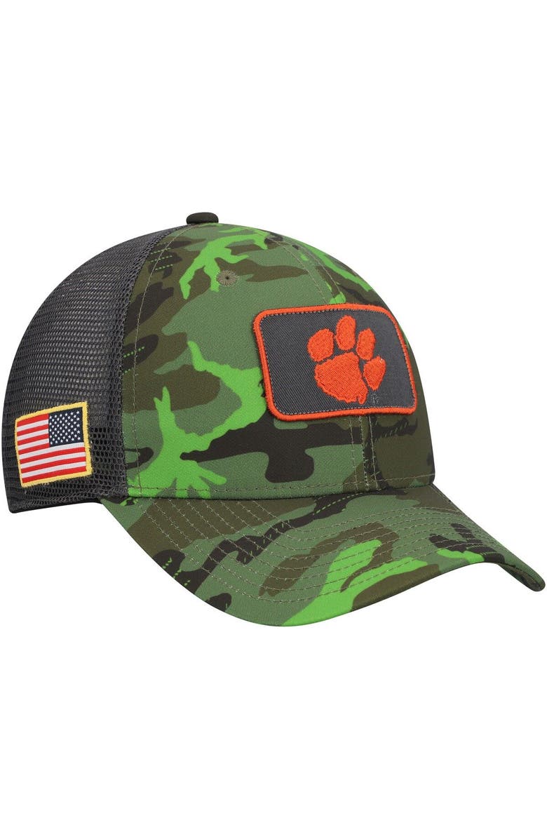 Nike Men's Nike Camo/Black Clemson Tigers Classic99 Veterans Day Trucker Snapback Hat, Main, color,