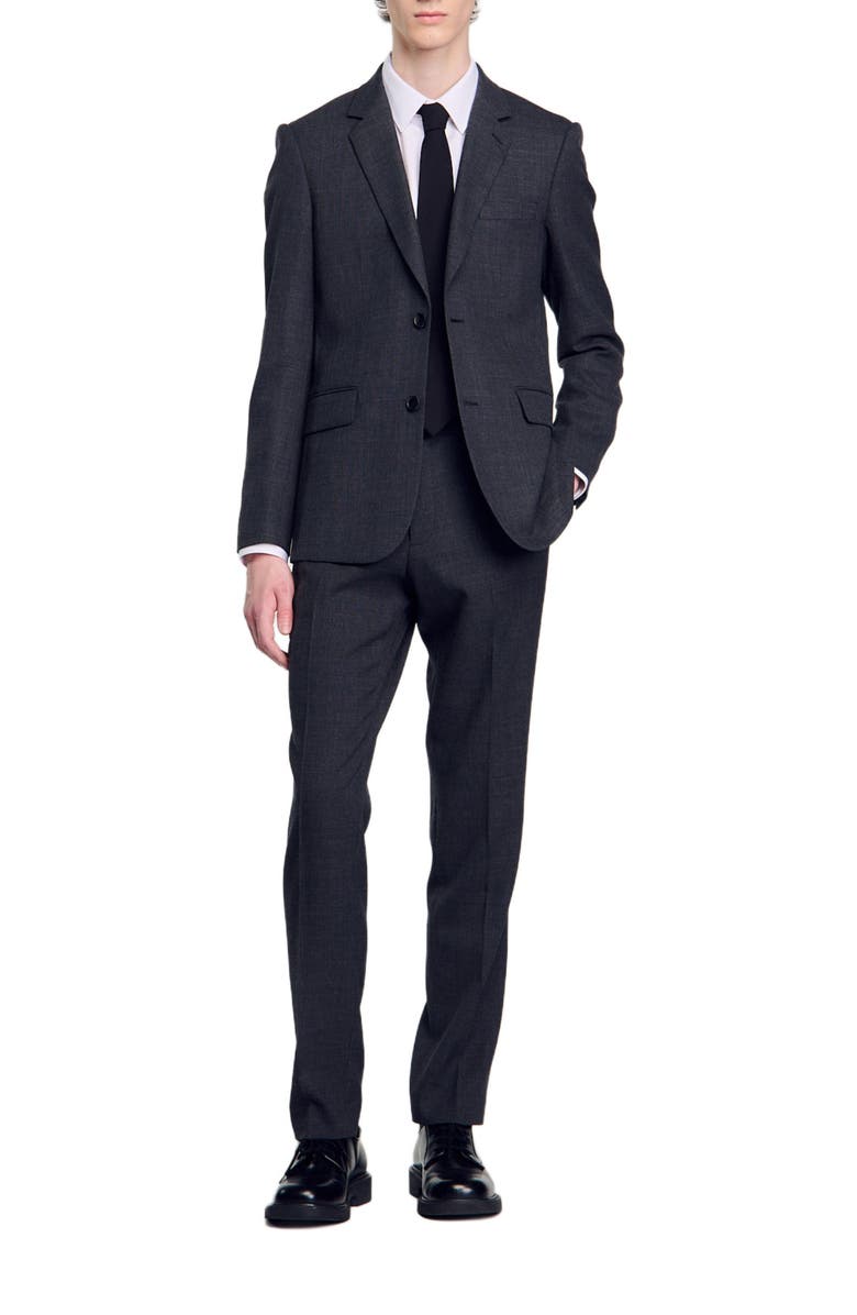 SANDRO Wool suit jacket, Alternate, color, 
