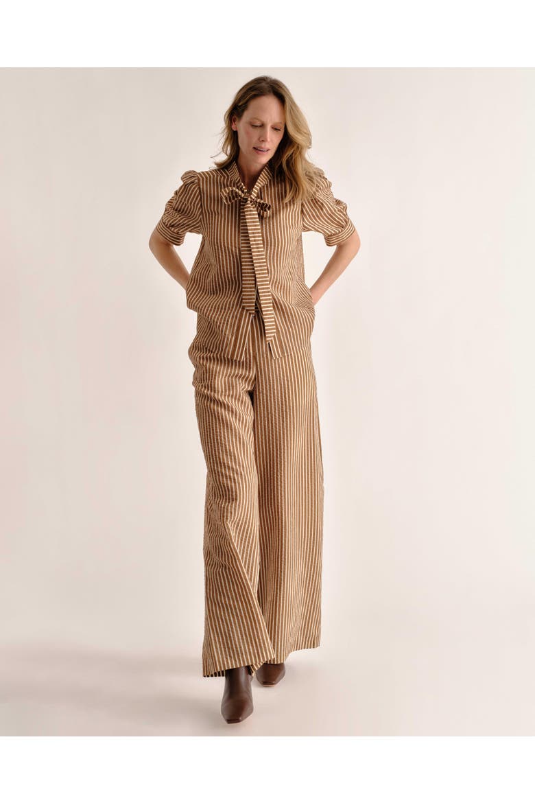 Olivia Wide-Leg Striped Seersucker Pants, Main, color, Winnetka Stripe