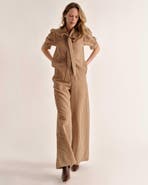 Cartolina Olivia Wide-Leg Striped Seersucker Pants