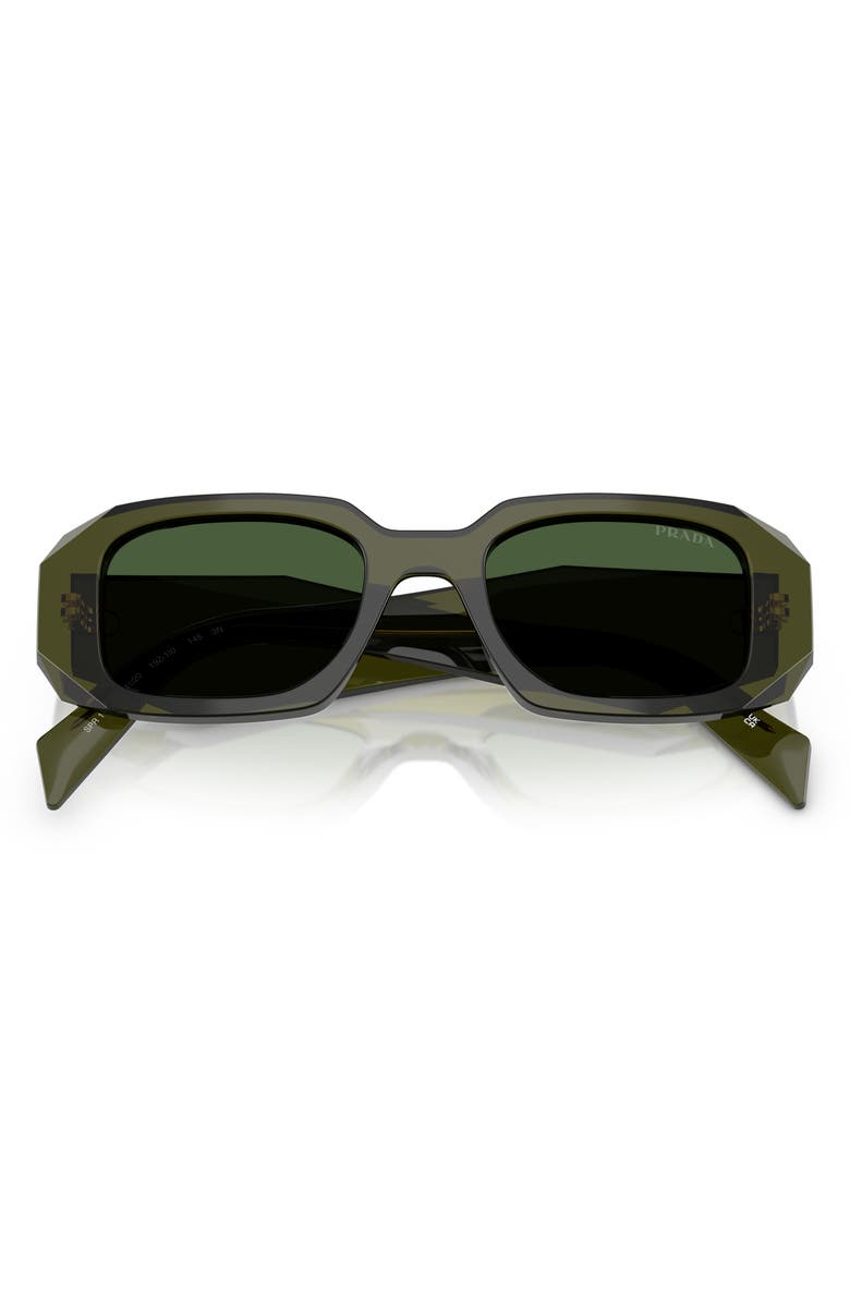 Prada 51mm Rectangular Sunglasses, Alternate, color, Dark Green