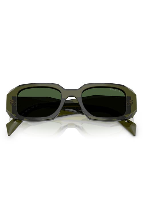 Prada 51mm Rectangular Sunglasses In Dark Green