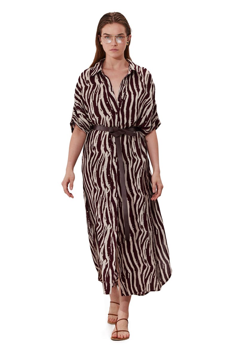 Gottex Beach Life Solena Printed Crêpe Oversized Shirt Dress Cover-Up, Alternate, color, 