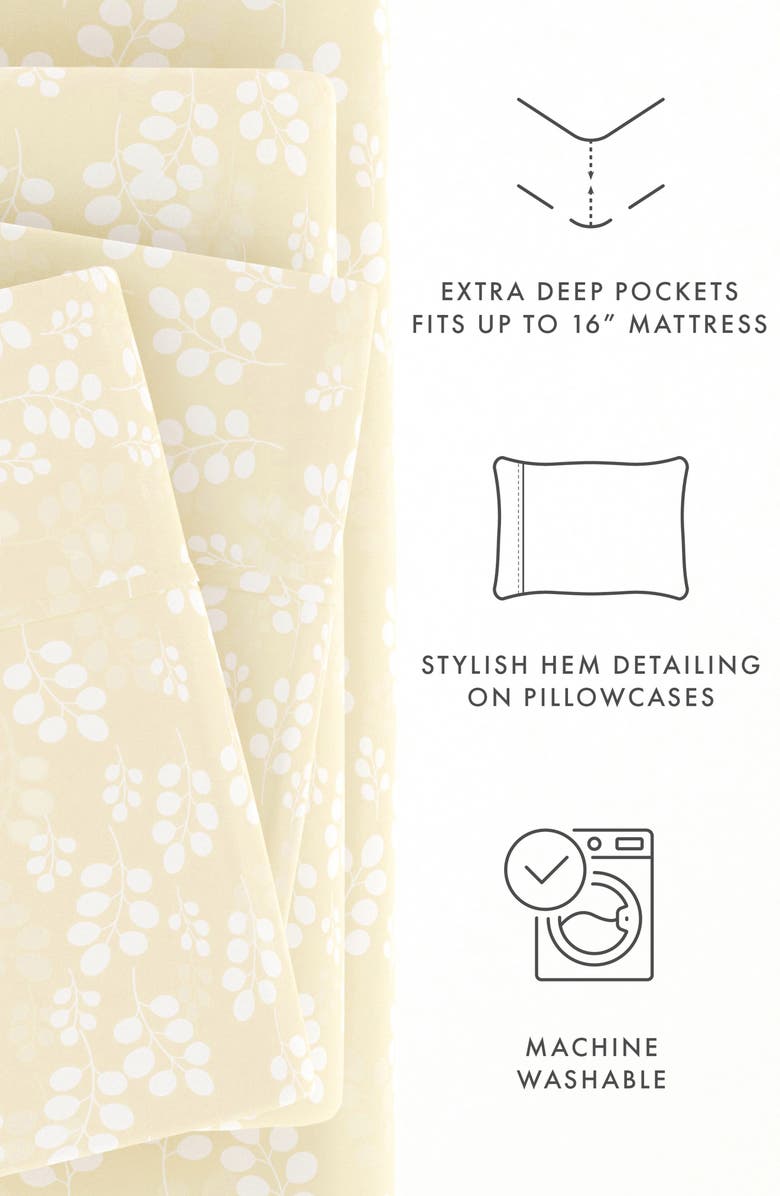 HOMESPUN Home Spun Premium Ultra Soft Wheat Pattern 4-Piece Bed Sheet Set, Alternate, color, Ivory