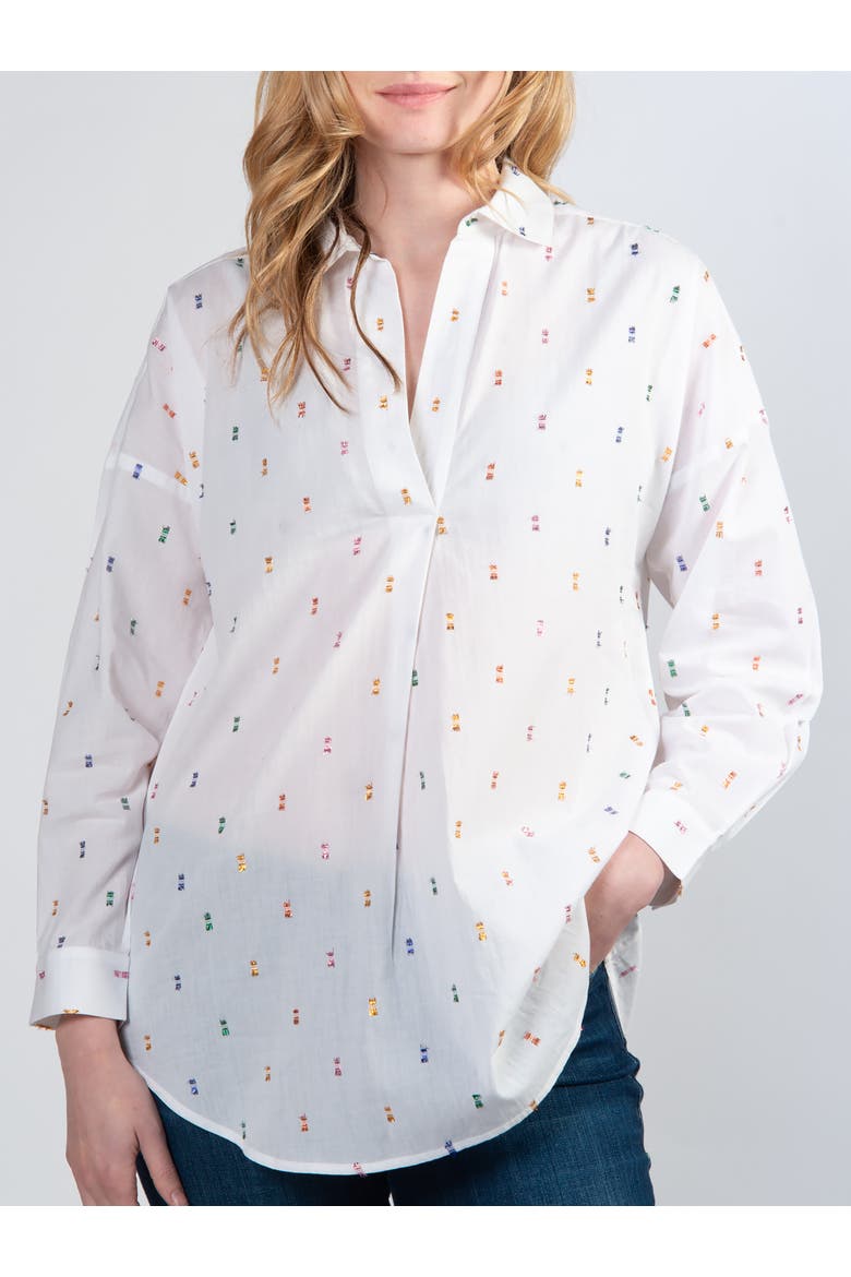Spot Relaxed Blouse, Alternate, color, Ivory