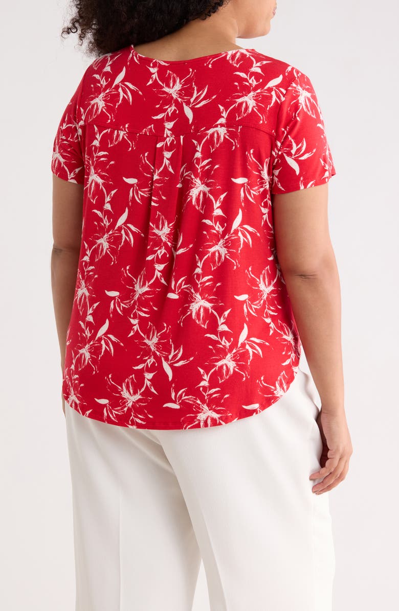PHILOSOPHY REPUBLIC CLOTHING Floral High-Low T-Shirt, Alternate, color, Red/ White Floral