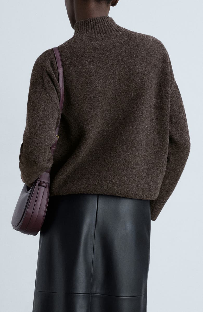 MANGO Perkins Collar Knit Sweater, Alternate, color,