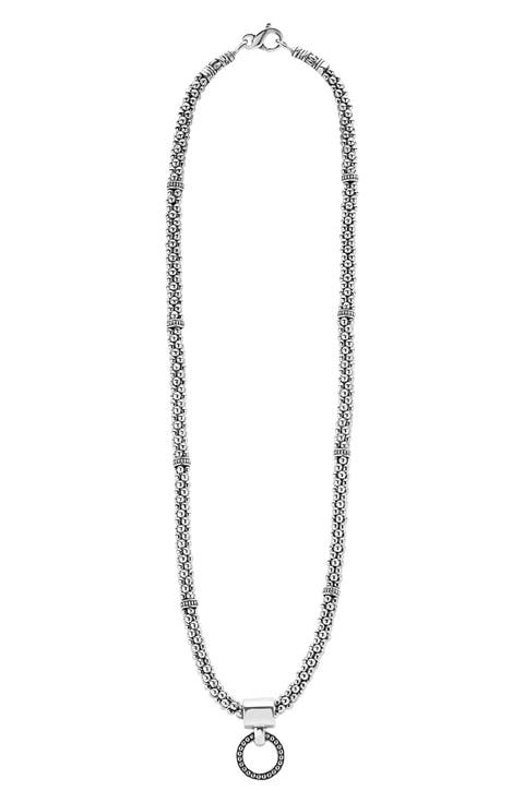 'Enso' Pendant Caviar Rope Necklace