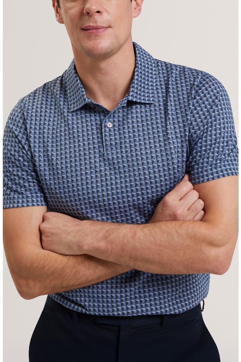 Zumurud Print Cotton Polo, Main, color, NAVY