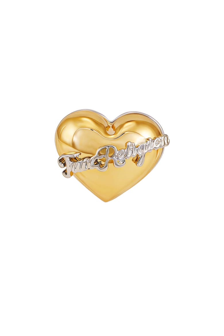 Heart logo ring, Main, color, goldtone