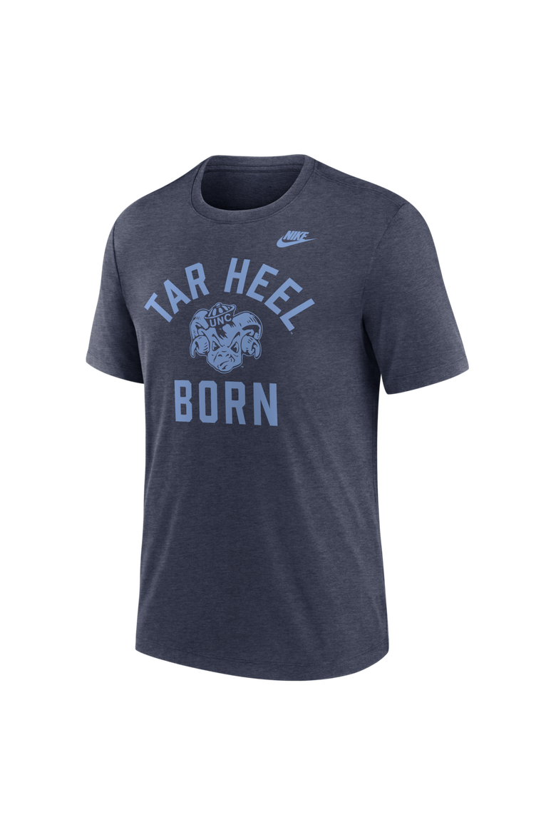 Men's Nike Heather Navy North Carolina Tar Heels Legacy Mantra Tri-Blend T-Shirt, Alternate, color, Heather Navy