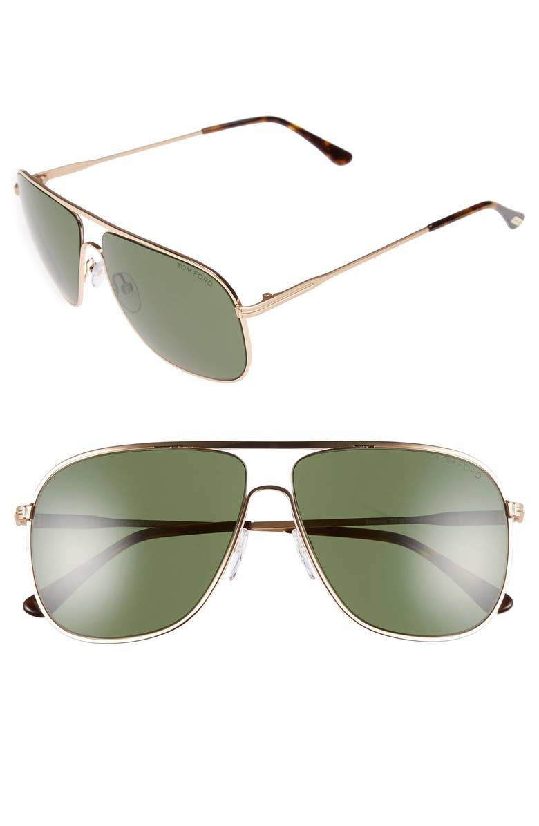 TOM FORD 60mm Aviator Sunglasses, Main, color, 