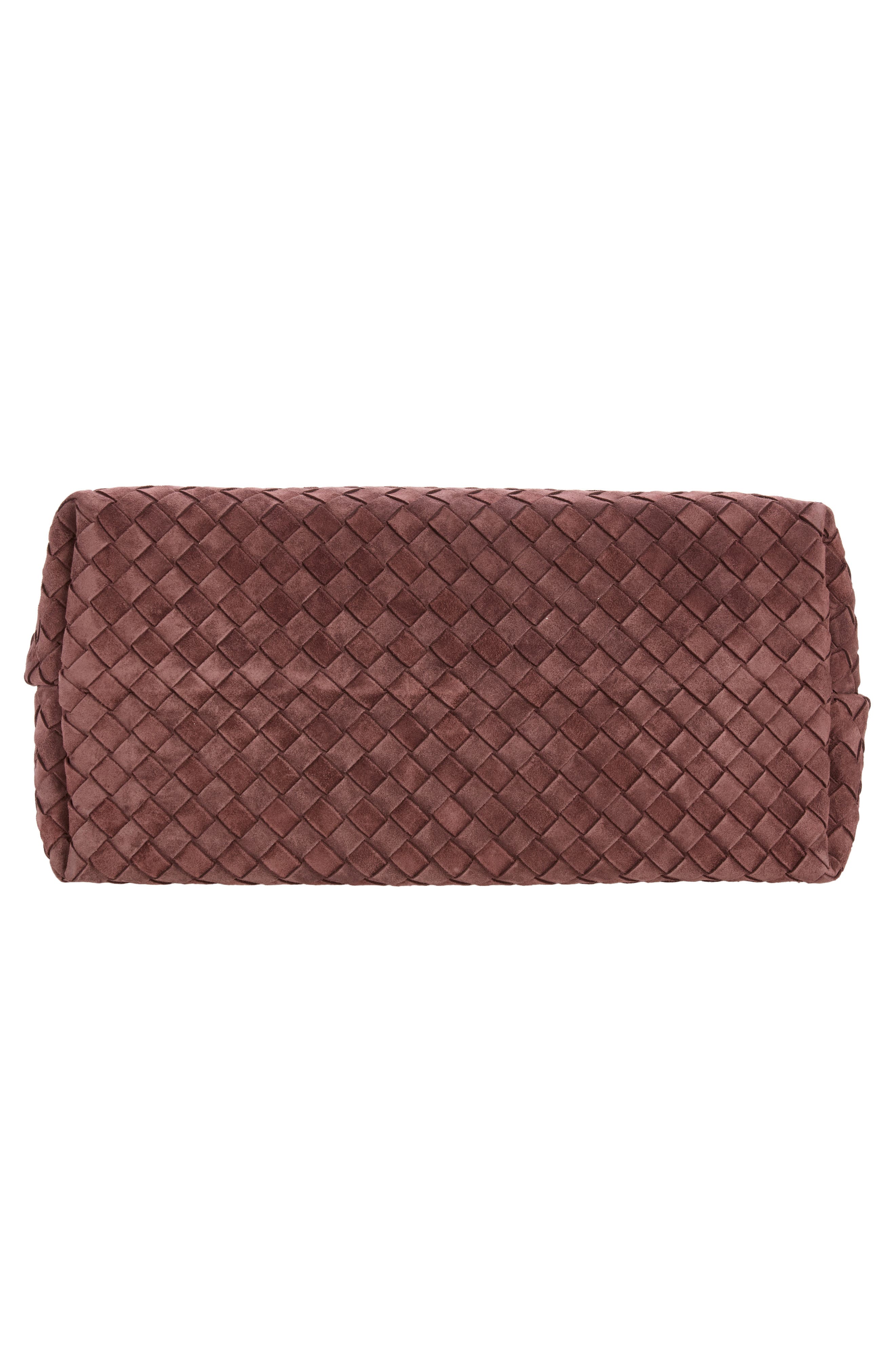Large Andiamo Intrecciato Suede Shoulder Bag, Alternate, color, 6159 DEEP MAHOGANY-MB-D.M