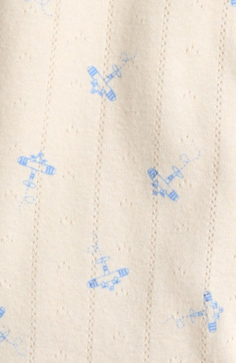 Magnetic Me Airplanes Organic Cotton Pointelle Footie, Alternate, color, Off White