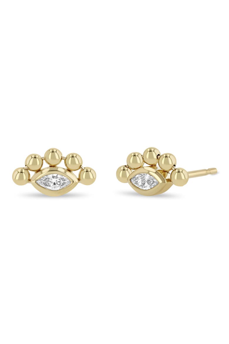 Marquise Diamond Stud Earrings, Main, color, 14K YELLOW GOLD