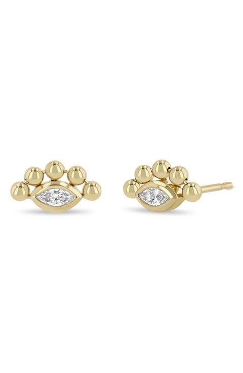 Marquise Diamond Stud Earrings