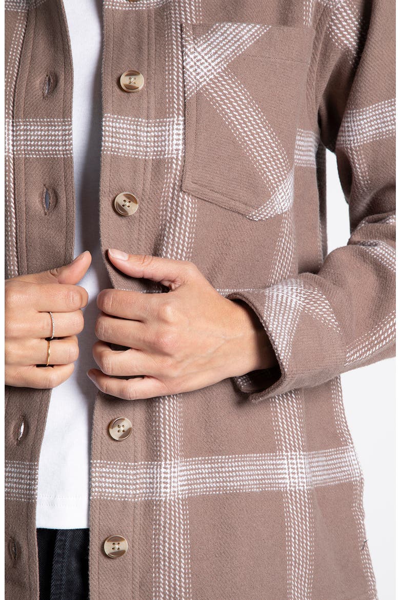 Vera Plaid Cotton Shirt Jacket, Alternate, color, BROWN WHITE PLAID