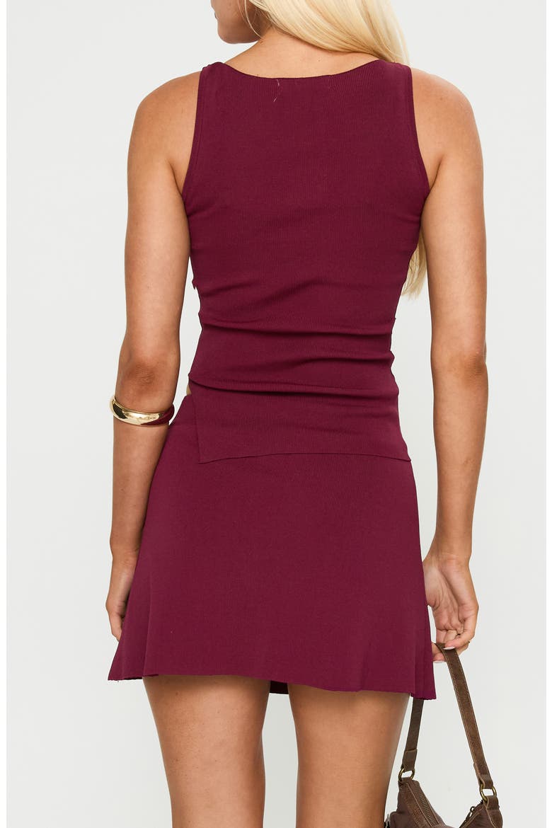 So Alluring Knit Tank & Miniskirt Set, Alternate, color, CURRANT