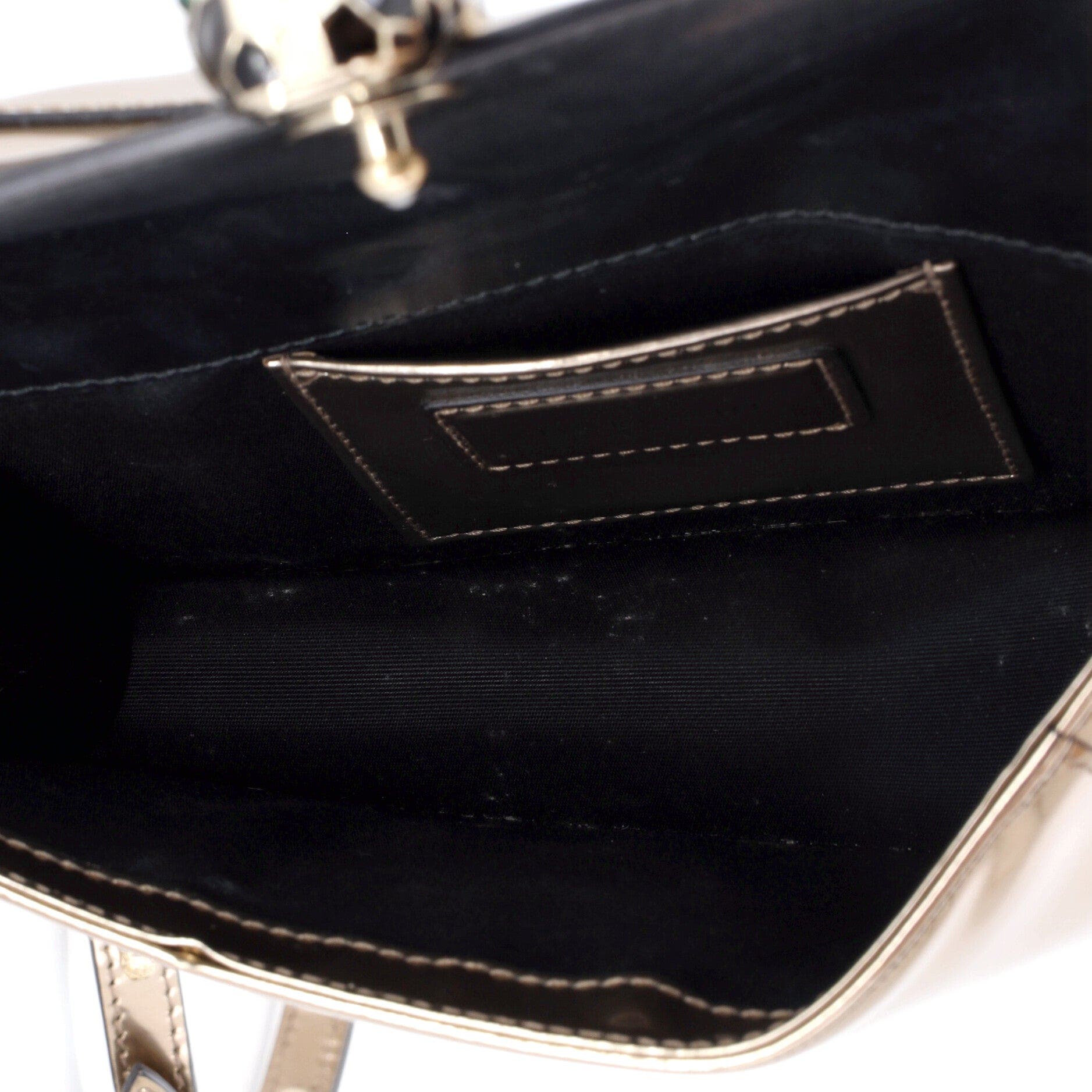 Serpenti Forever Shoulder Bag Metallic Leather Small, Alternate, color, White