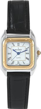 Peugeot Slim Leather Tank Watch- 36MM