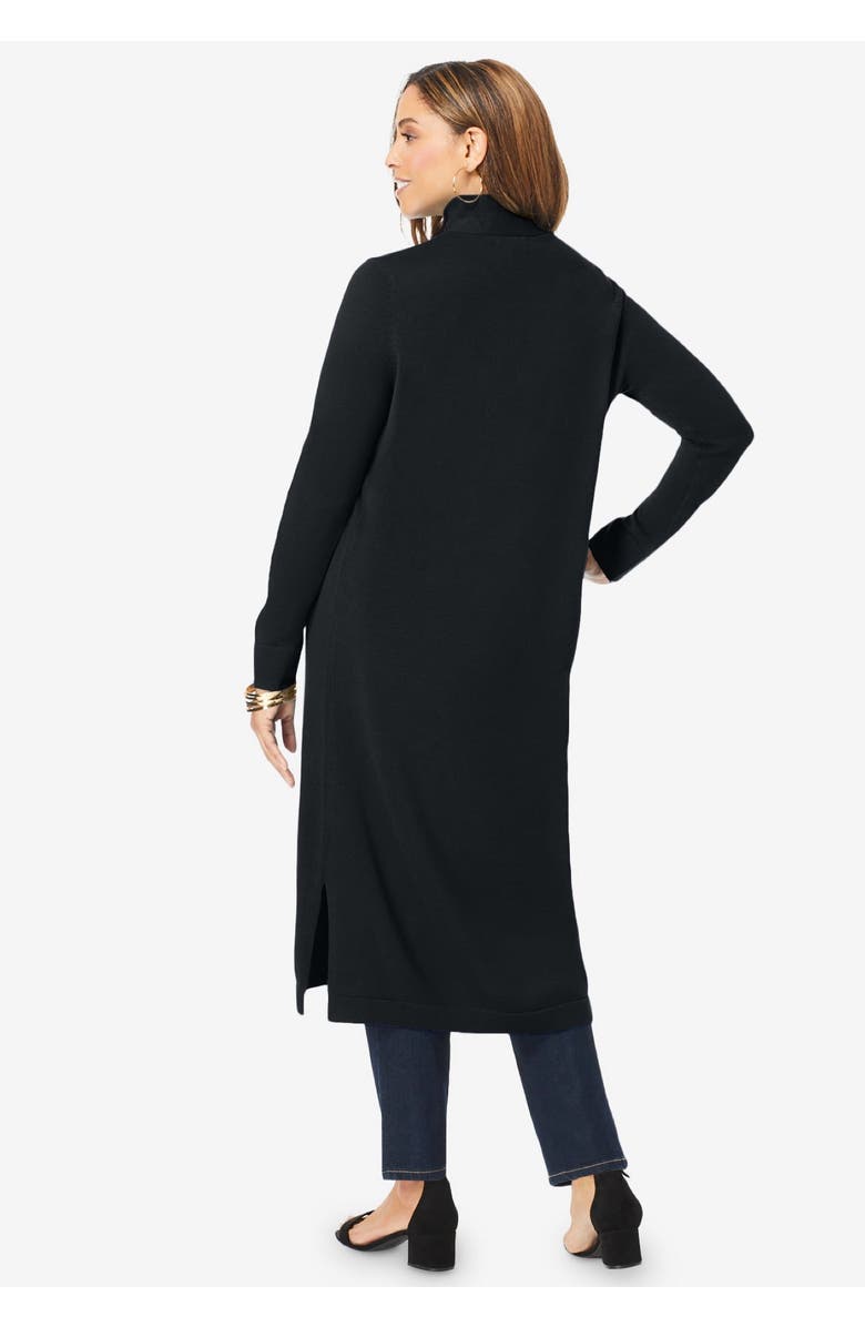 Jessica London Fine Gauge Duster Cardigan, Alternate, color, Black