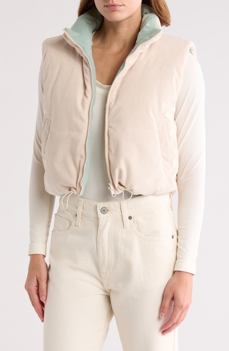 Thread & Supply Reversible Crop Corduroy Vest, Main, color, 