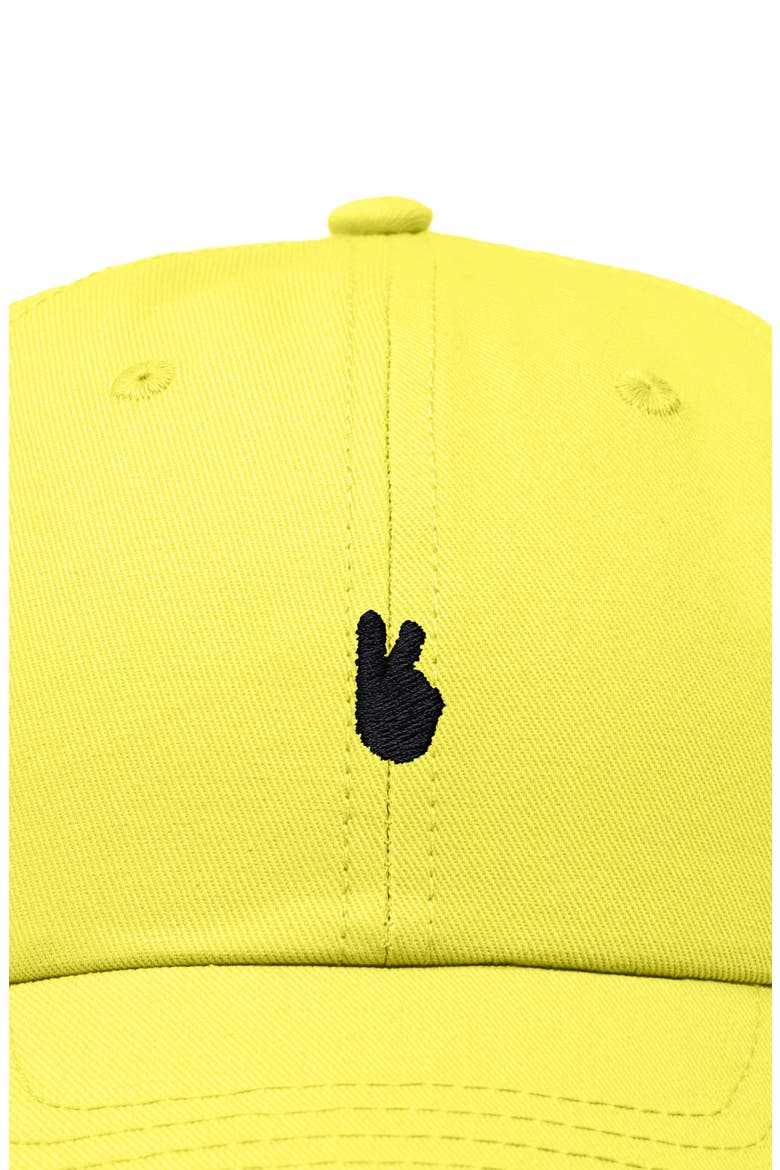 Lil Peace Sign Dad Cap, Alternate, color, Yellow