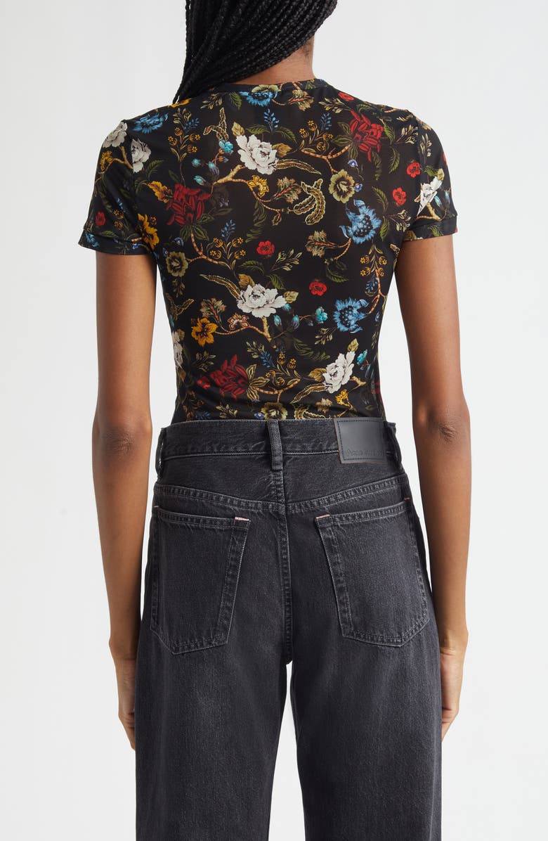 Alice + Olivia Tess Crewneck T-Shirt, Alternate, color, Tapestry Trails Sm Black