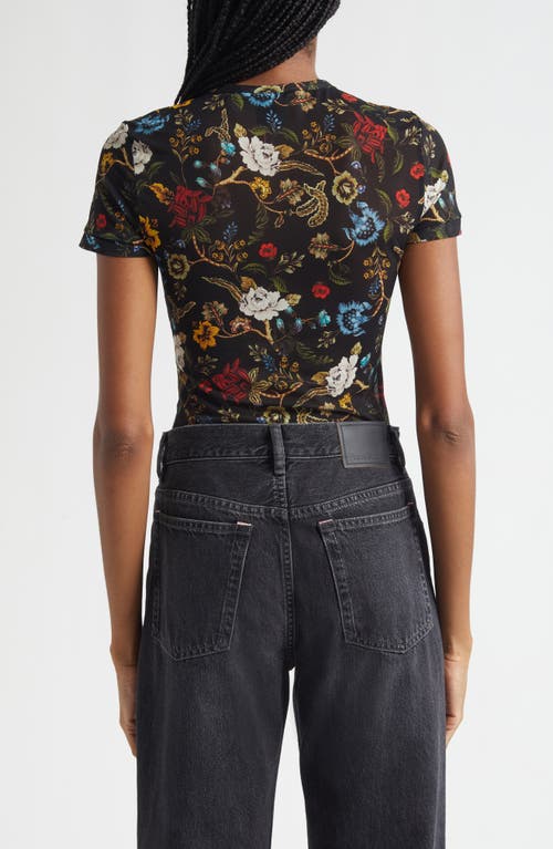 Alice And Olivia Tess Crewneck Tee In Brown