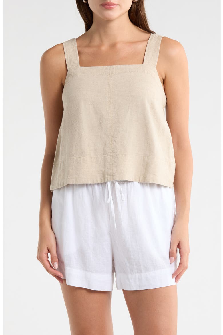 Linen Blend Tank, Main, color, NATURAL UNDYED
