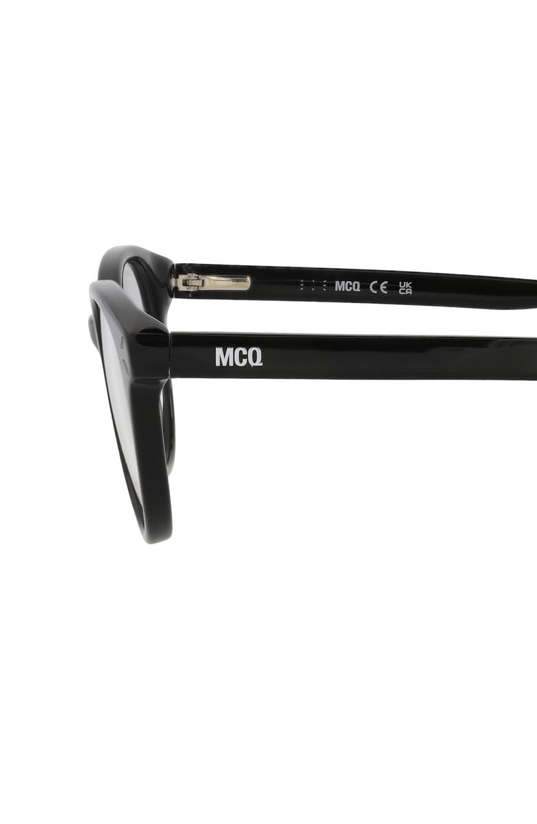McQueen 47mm Oval Optical Glasses, Alternate, color, Black Black Transparent