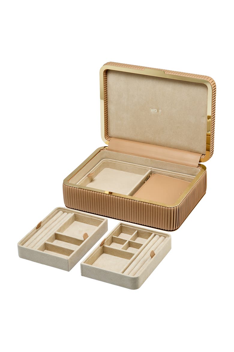 Bella Medium Jewelry Box, Alternate, color, Mocha