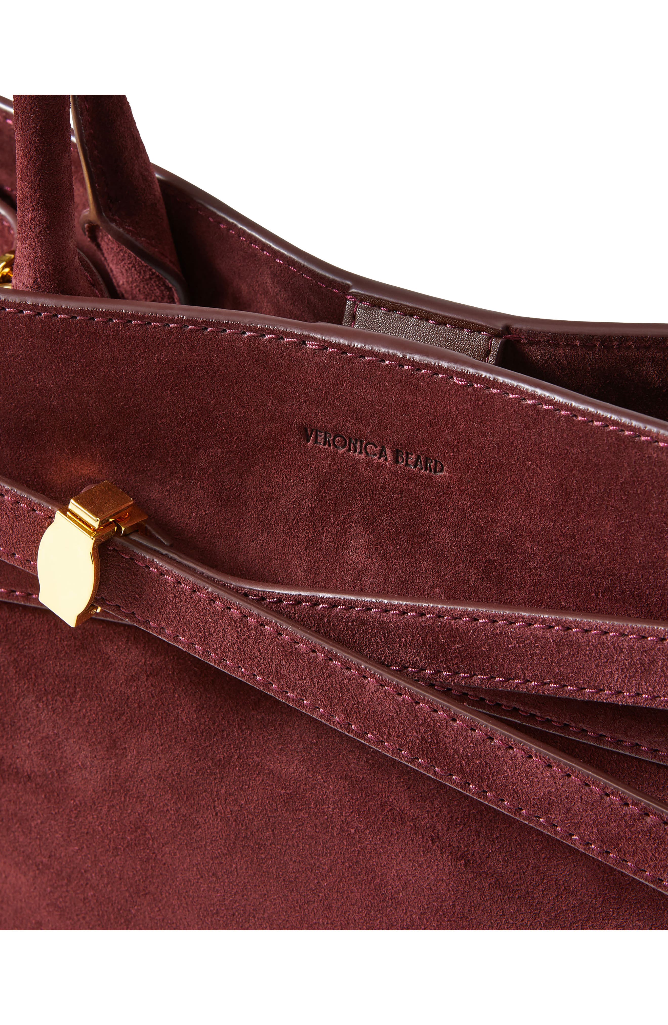 Veronica Beard Dash Suede Top Handle Bag, Alternate, color, Raisin