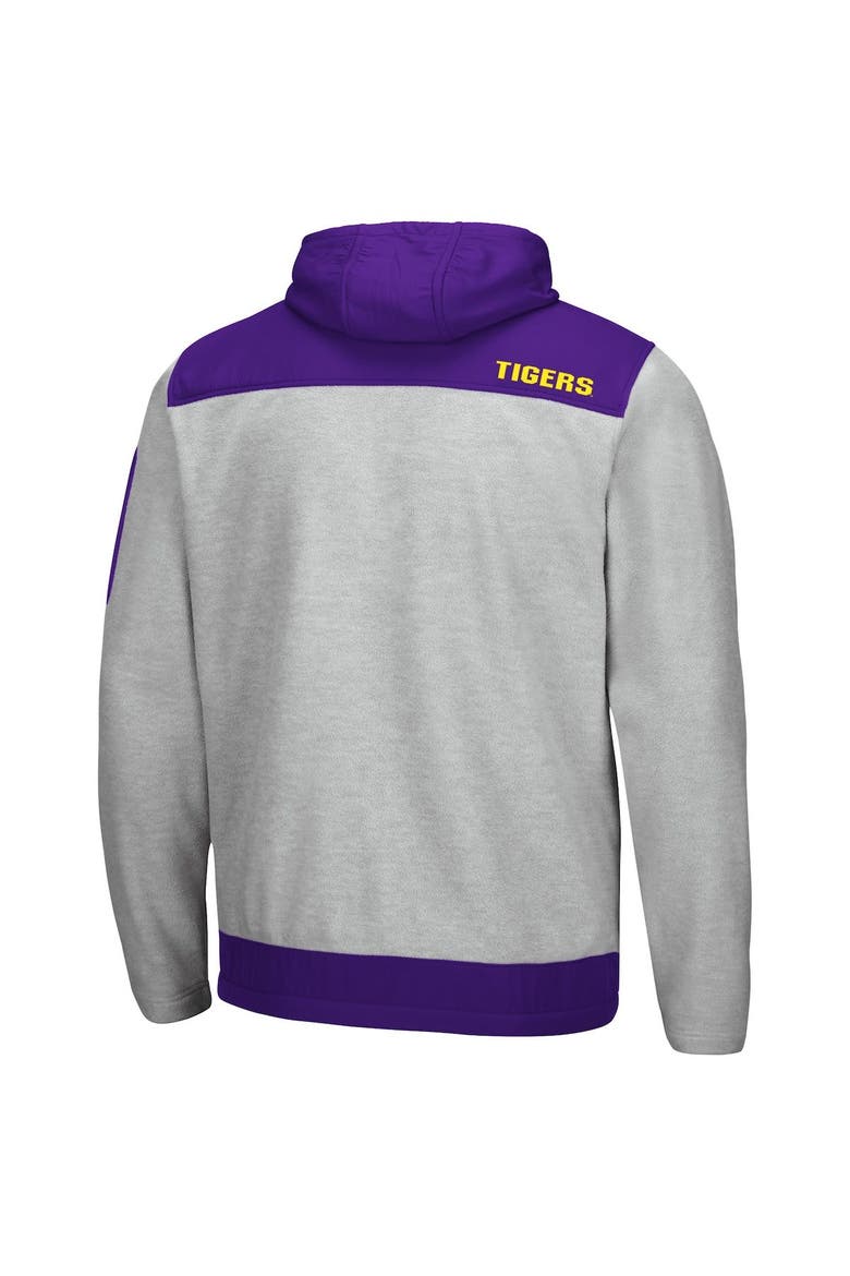 Men's Colosseum Heathered Gray/Purple LSU Tigers Schwartz Full-Zip Hoodie, Alternate, color, Heather Gray