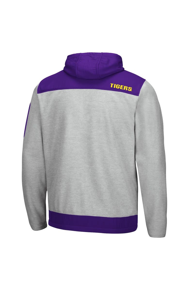 COLOSSEUM Men's Colosseum Heathered Gray/Purple LSU Tigers Schwartz Full-Zip Hoodie, Alternate, color,