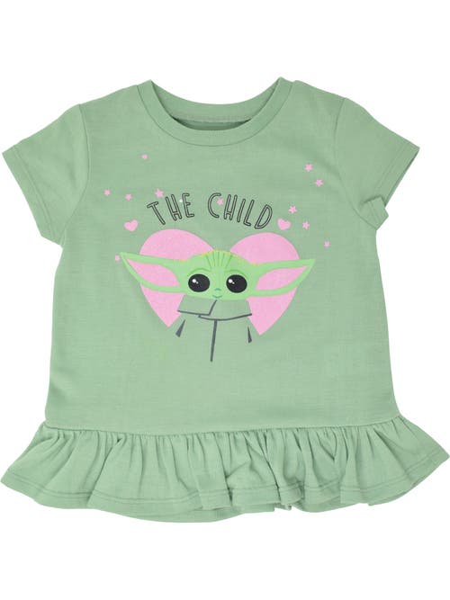 Star Wars The Mandalorian Baby Yoda T-shirt & Leggings Set In Green