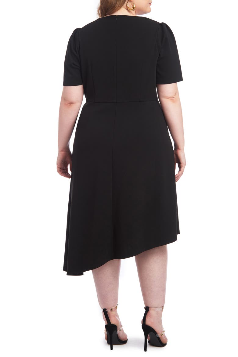 Christian Siriano Asymmetrical Hem Dress, Alternate, color, BLACK