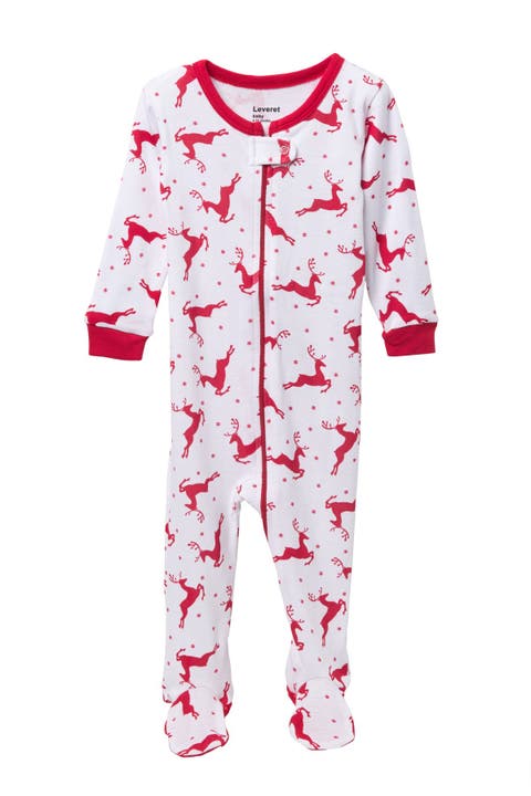 Footed Cotton Pajamas Matching Family Coordinated Holiday Prints