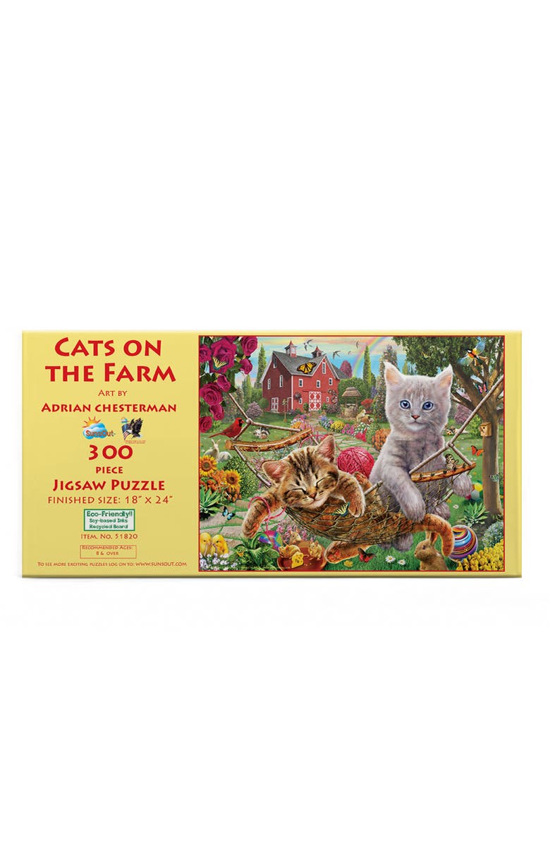 Sunsout Cats on the Farm 300 piece Jigsaw Puzzle for Adults, Alternate, color, Multicolor
