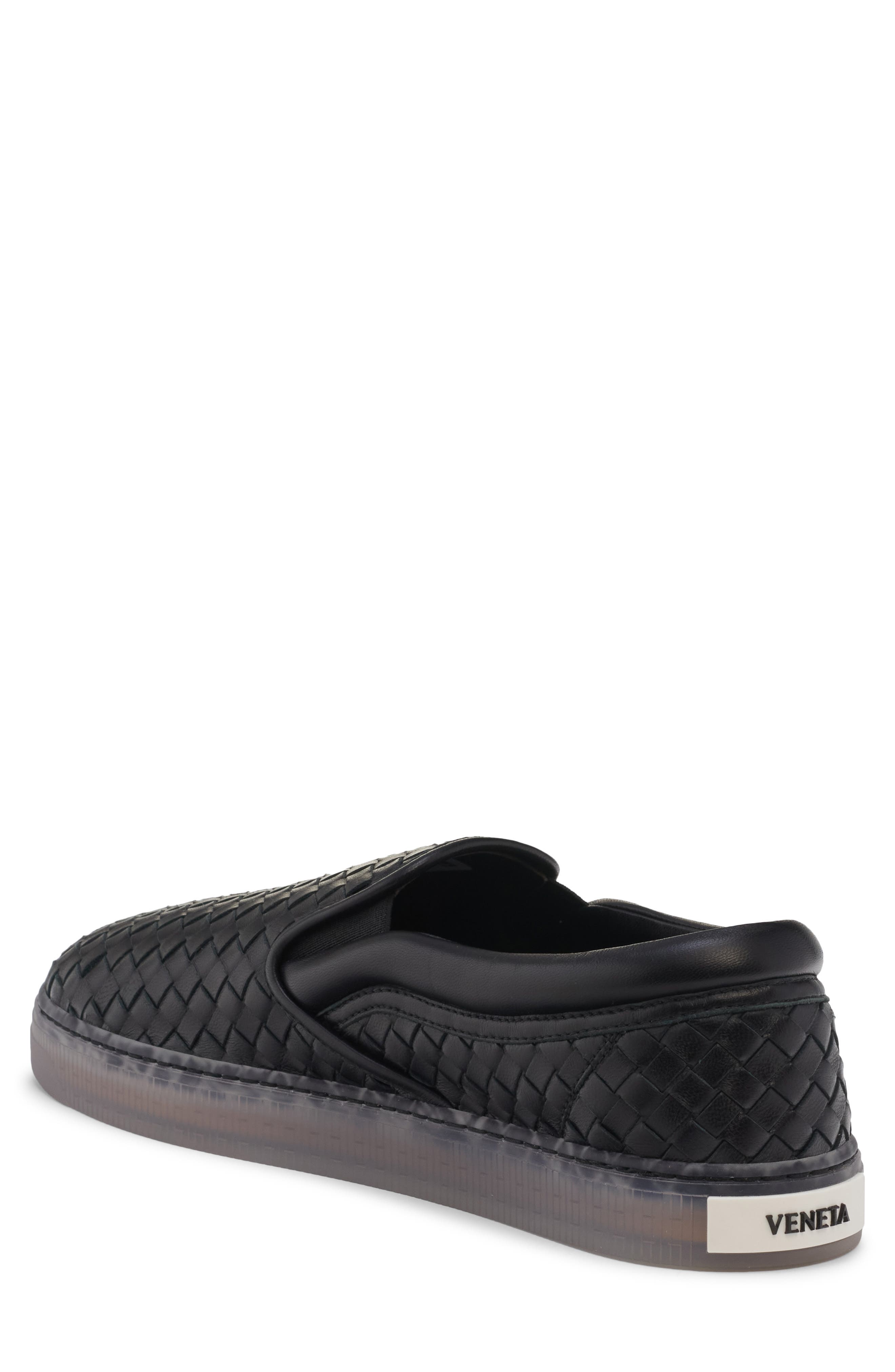 Bottega Veneta Serena Woven Leather Slip-On Sneaker, Alternate, color, 1000 Black