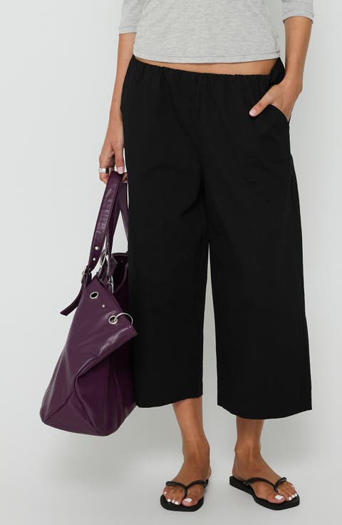 Lunea Mid Rise Crop Wide Leg Pants