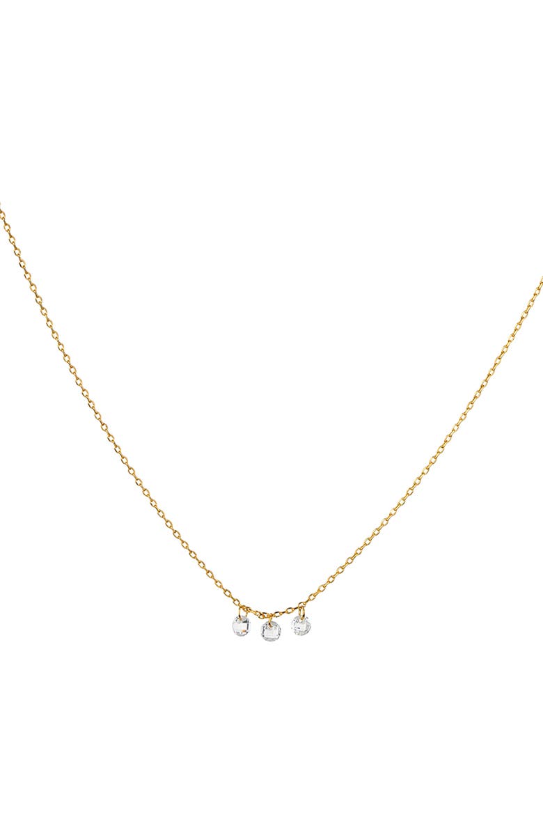 Bearfruit Jewelry Sterling Silver 18k Gold Plated Emmeline Three Charms Necklace, Holiday Gift Idea, Main, color, Gold