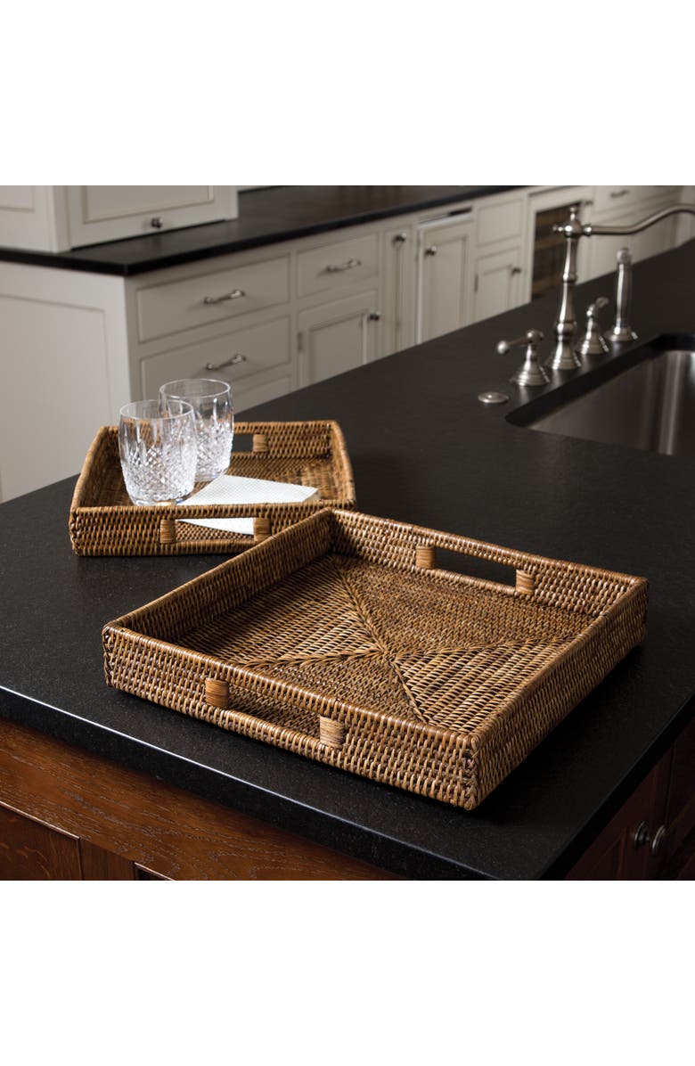 Napa Home & Garden Burma Rattan Square Table Decorative Trays Set of 2, Alternate, color, 