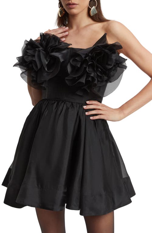 Bardot Fleurette Flower Minidress In Black