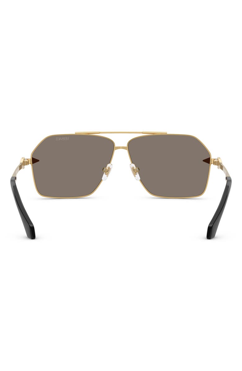 Versace 63mm Pilot Sunglasses, Alternate, color, Gold / Light Grey Silver