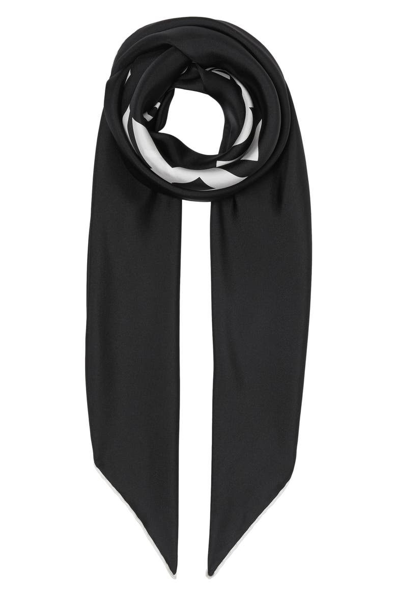 Horseferry Print Square Silk Scarf, Alternate, color, BLACK