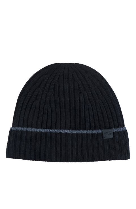 Merino Wool Rib Knit Beanie